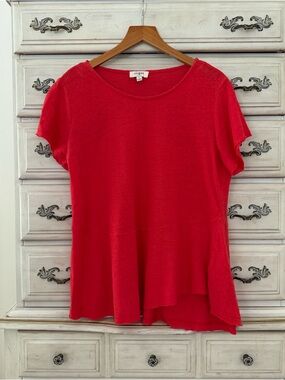 Umgee Red Linen Lagenlook Top